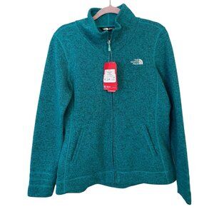 The North Face relaxed fit Heathered Teal zip Front Jacket  Large